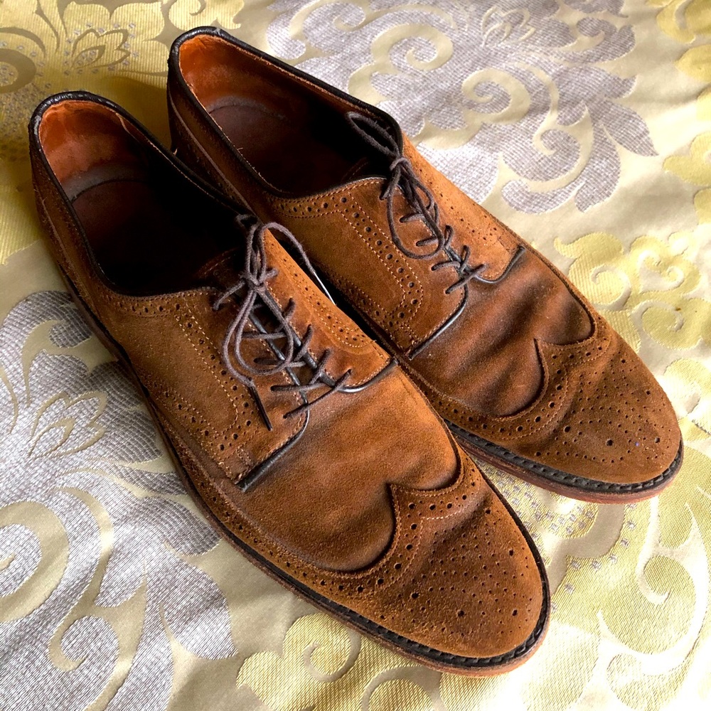 Men’s Allen Edmonds Brown Suede Wingtips 11.5